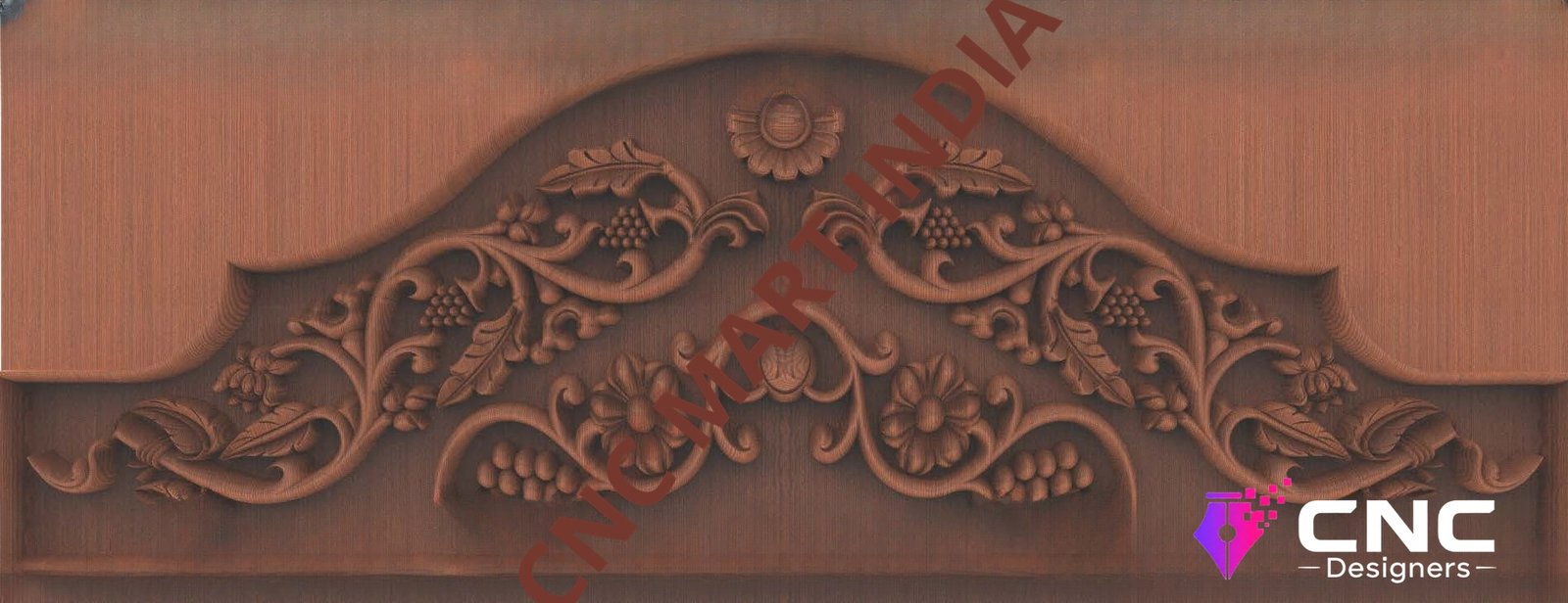 Beds & Sofa - BS-19 Floral Arch Carved Relief Panel 3D Model